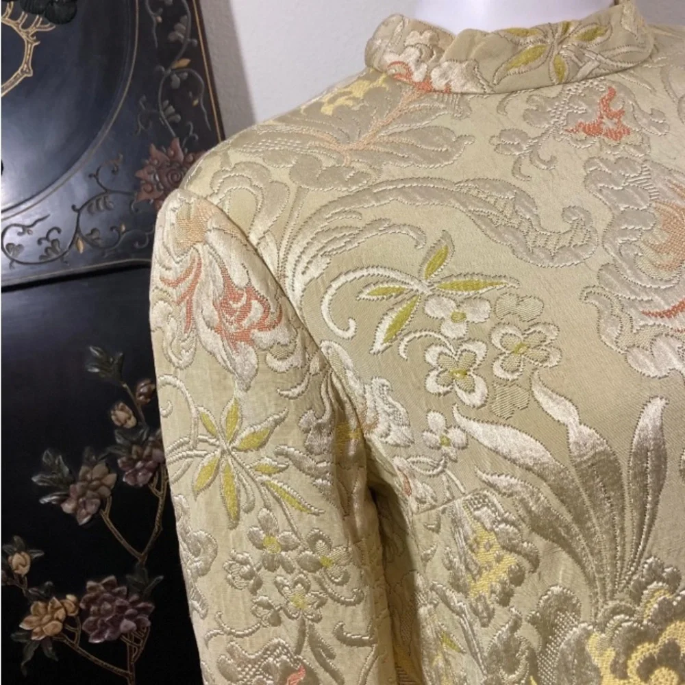 Vintage 1960’s Marie McCarthy for Larry Aldrich Brocade Mini Dress - Picture 3 of 11